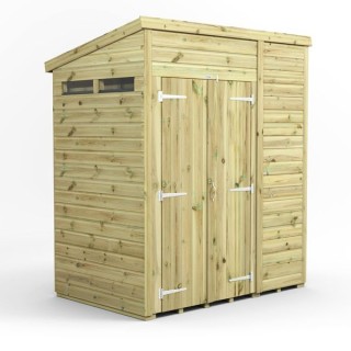 6x4 Premium Powersheds Security Pent Double Doors