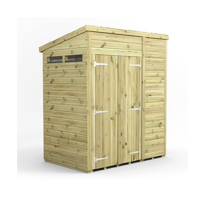 6x4 Premium Powersheds Security Pent Double Doors