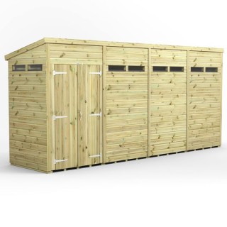 16x4 Premium Powersheds Security Pent Double Doors
