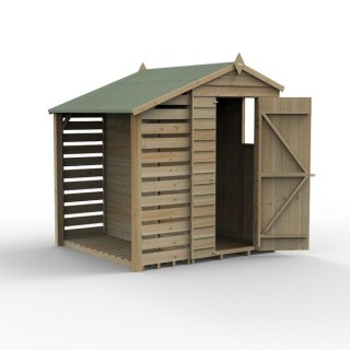 4LIFE Apex Shed 4 x 6 - Single Door - 1 Window - with LEAN-TO Installation
