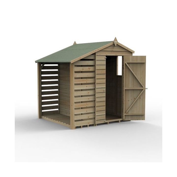 4LIFE Apex Shed 4 x 6 - Single Door - 1 Window - with LEAN-TO Installation