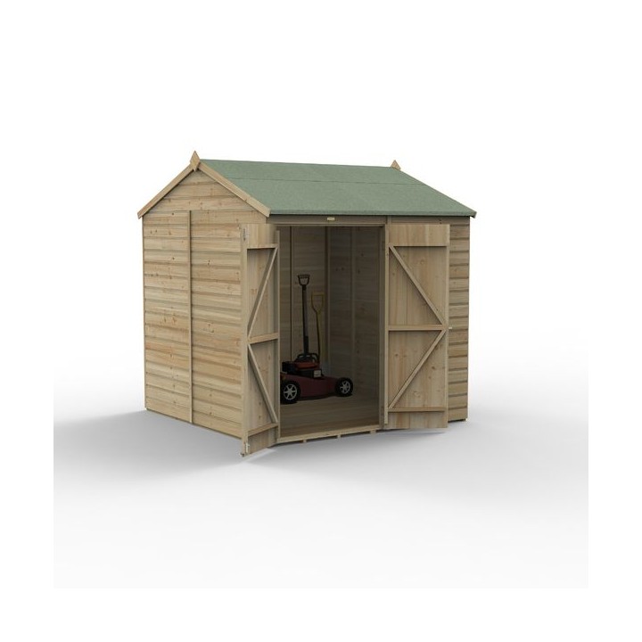 Beckwood 7x7 Reverse Apex Shed No Windows DoubleDoor Installed
