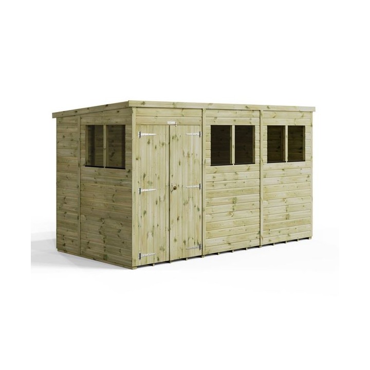12x6 Premium Powersheds Pent Double Doors