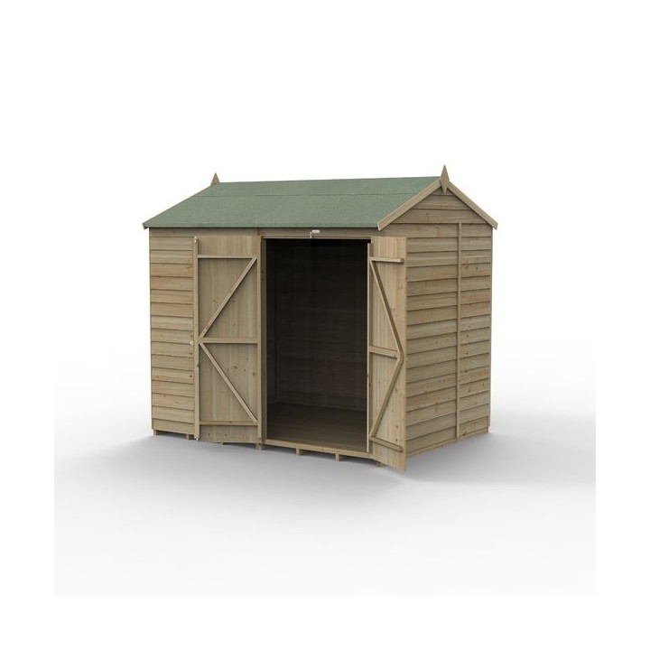 4LIFE Reverse Apex Shed 8 x 6 - Double Door - No Windows
