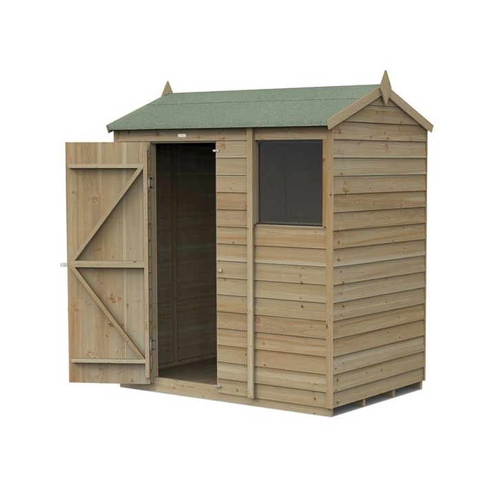 4LIFE Reverse Apex Shed 6 x 4 - Single Door - 1 Window