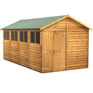 16 x 8 Power Overlap Apex Double Door Shed
