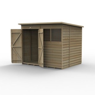 4LIFE Pent Shed 8 x 6 - 2 Windows - Double Door