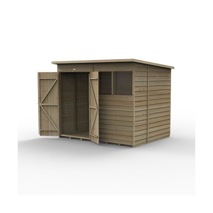 4LIFE Pent Shed 8 x 6 - 2 Windows - Double Door