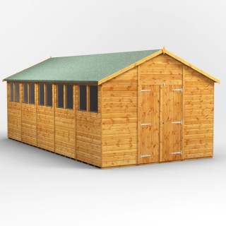 20 x 10 Power Apex Double Door Shed