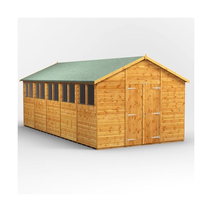 20 x 10 Power Apex Double Door Shed