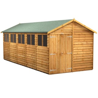 20 x 8 Power Overlap Apex Double Door Shed