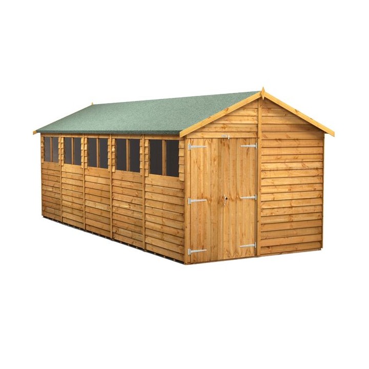 20 x 8 Power Overlap Apex Double Door Shed