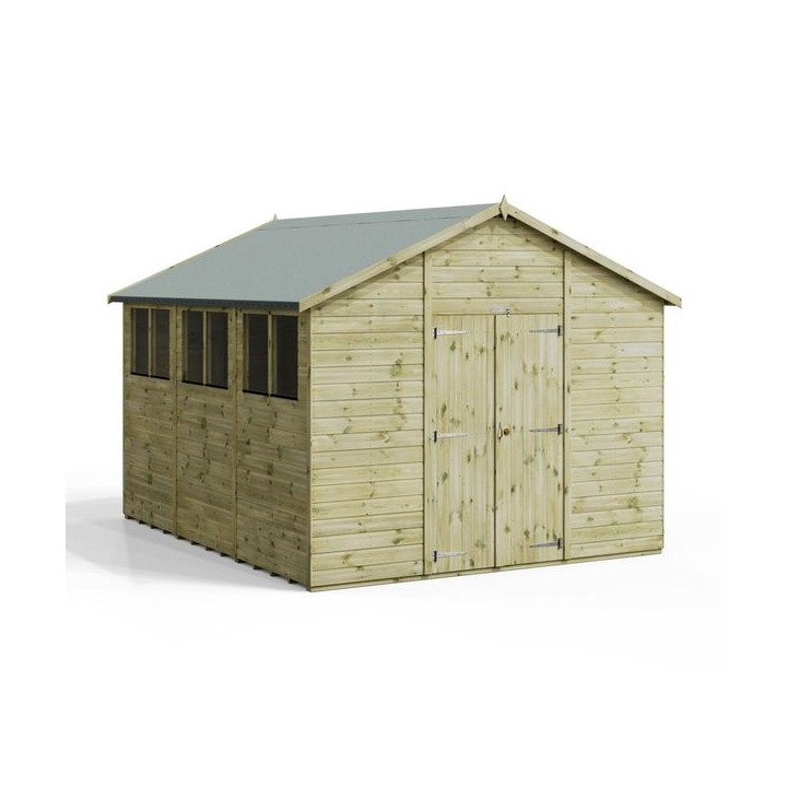 12x10 Premium Powersheds Apex Double Doors