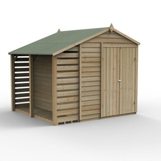 4LIFE Apex Shed 6 x 8 - Double Door - No Windows - with LEAN-TO Installation