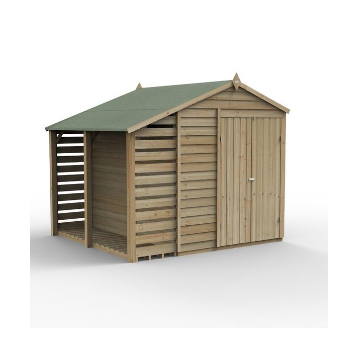 4LIFE Apex Shed 6 x 8 - Double Door - No Windows - with LEAN-TO Installation