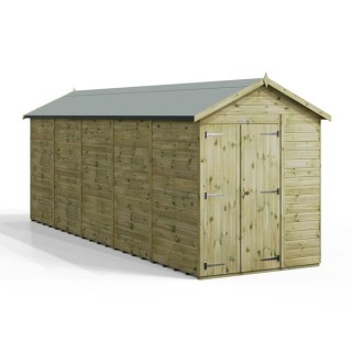 20x6 Premium Powersheds Apex No Windows Double Doors