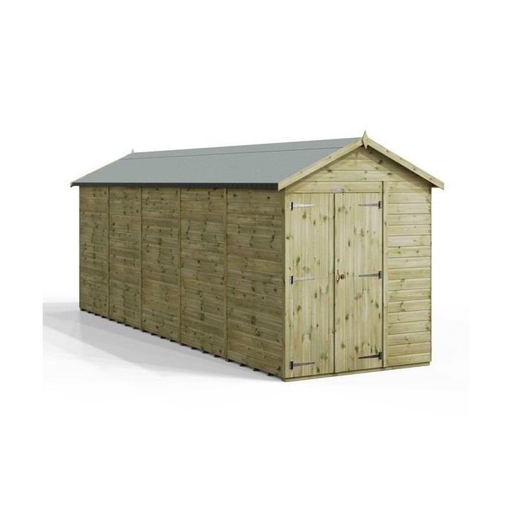 20x6 Premium Powersheds Apex No Windows Double Doors