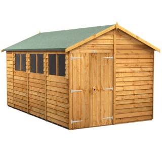 14 x 8 Power Overlap Apex Double Door Shed