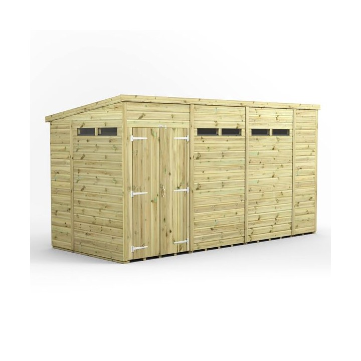 14x6 Premium Powersheds Security Pent Double Doors