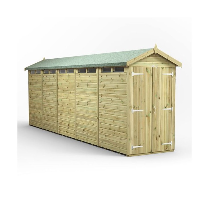 20x4 Premium Powersheds Security Apex Double Doors