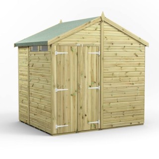 6x8 Premium Powersheds Security Apex Double Doors