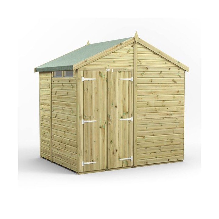 6x8 Premium Powersheds Security Apex Double Doors