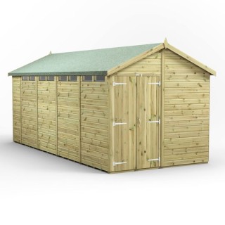 18x8 Premium Powersheds Security Apex Double Doors
