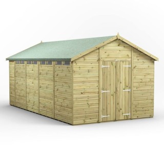 18x10 Premium Powersheds Security Apex Double Doors