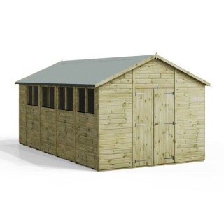 18x10 Premium Powersheds Apex Double Doors