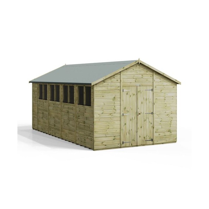18x10 Premium Powersheds Apex Double Doors