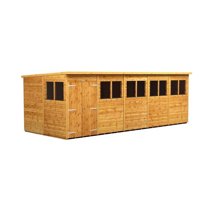 20 x 8 Power Pent Double Door Garden Shed