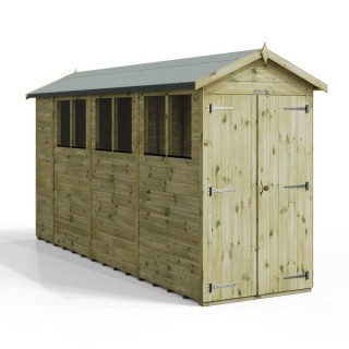 14x4 Premium Powersheds Apex Double Doors
