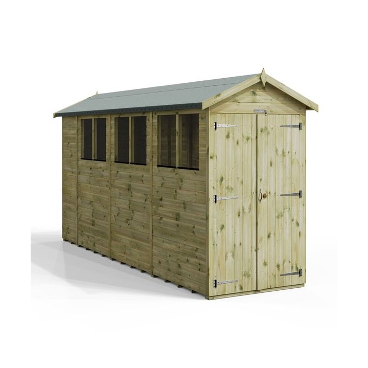 14x4 Premium Powersheds Apex Double Doors
