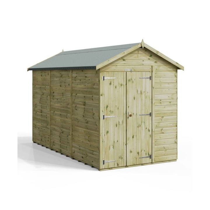 12x6 Premium Powersheds Apex No Windows Double Doors