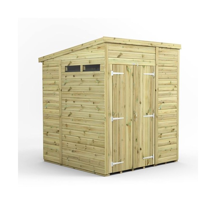 6x6 Premium Powersheds Security Pent Double Doors