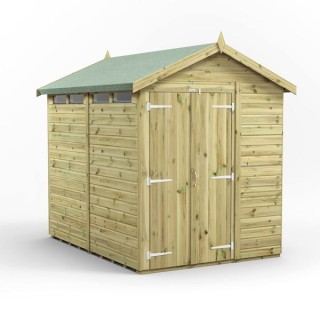 8x6 Premium Powersheds Security Apex Double Doors