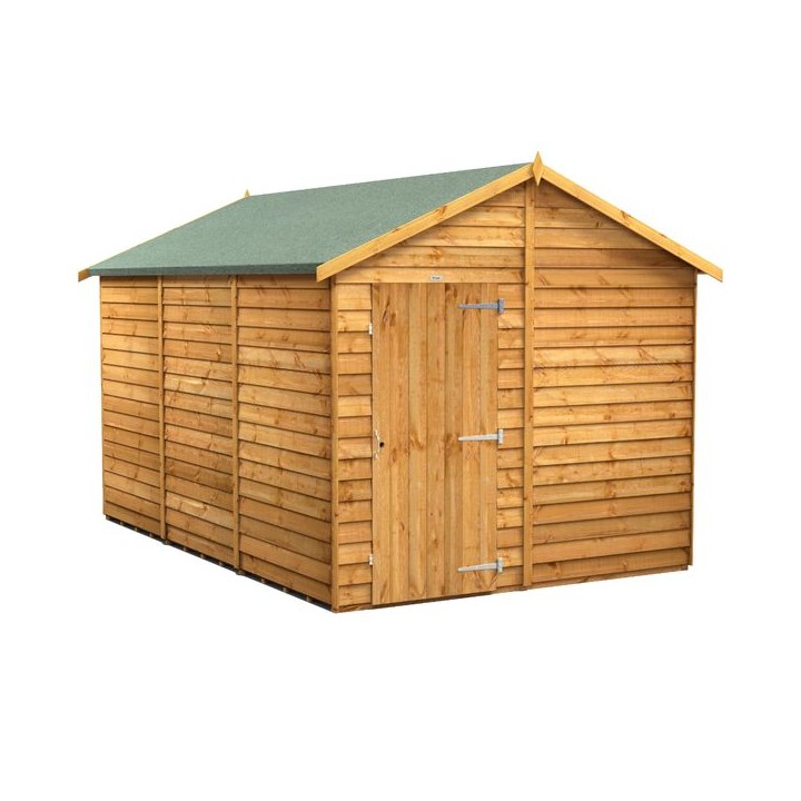 12 x 8 Power Overlap Apex Windowless Shed