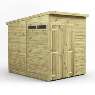 6x8 Premium Powersheds Security Pent Double Doors