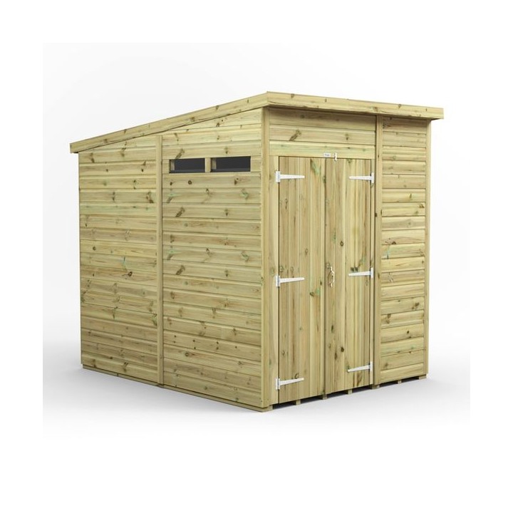 6x8 Premium Powersheds Security Pent Double Doors