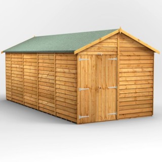 18 x 8 Power Overlap Apex Windowless Double Door Shed
