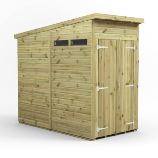 4x8 Premium Powersheds Security Pent Double Doors