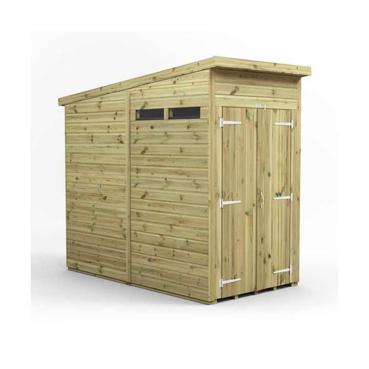 4x8 Premium Powersheds Security Pent Double Doors