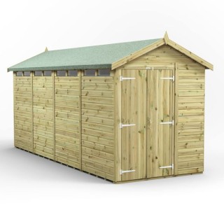 16x6 Premium Powersheds Security Apex Double Doors