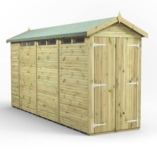 14x4 Premium Powersheds Security Apex Double Doors