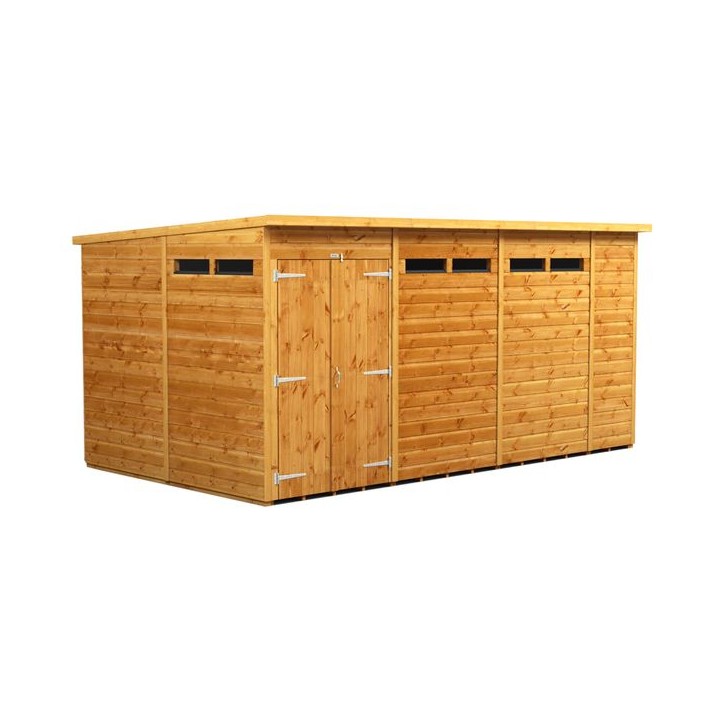 14 x 8 Power Pent Double Door Security Shed