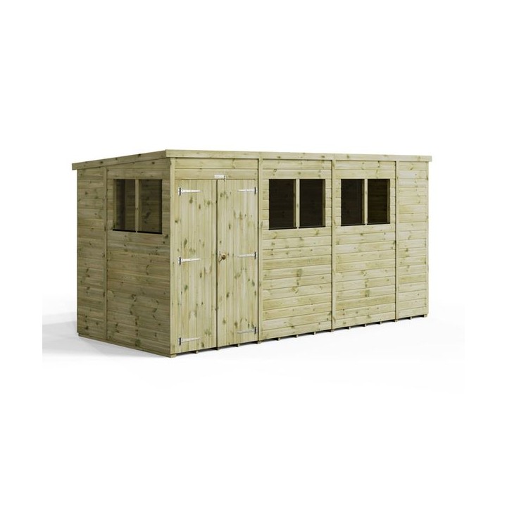 14x6 Premium Powersheds Pent Double Doors