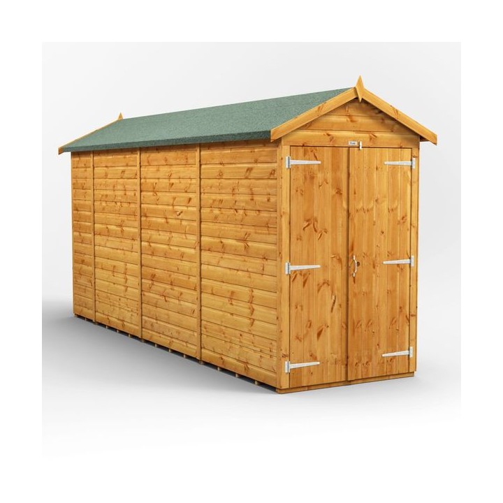 14 x 4 Power Windowless Apex Double Door