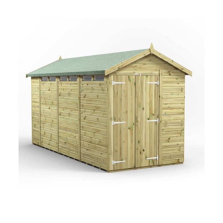 14x6 Premium Powersheds Security Apex Double Doors