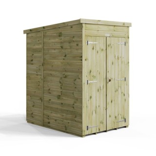 4x6 Premium Powersheds Pent No Windows Double Doors