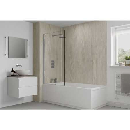 Multipanel Heritage Bathroom Wall Panel Unlipped 2400 x 1200mm Alabaster Oak 8854